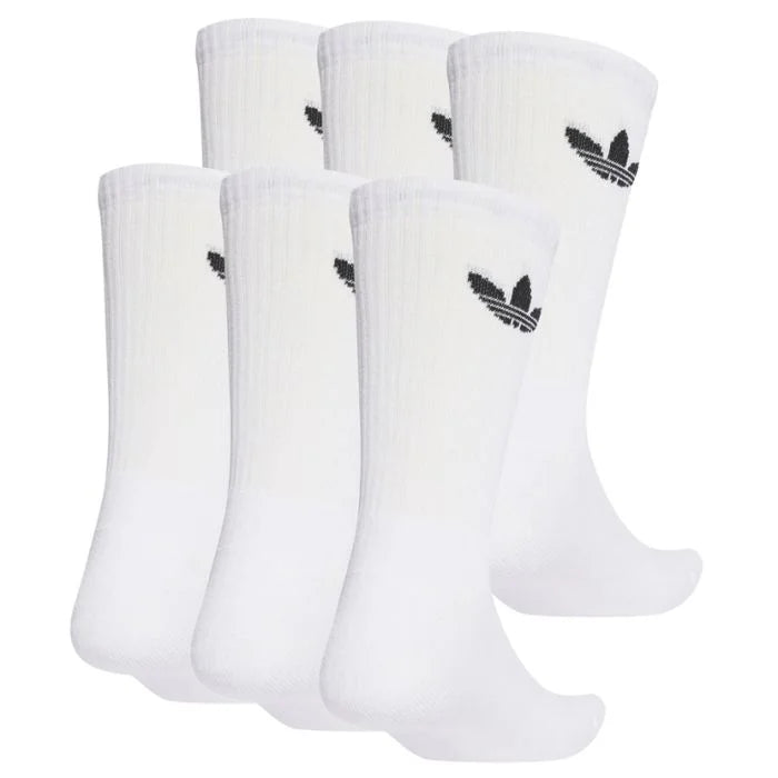 Adidas Originals Trefoil Cushion Crew Socks 6 Pairs White/Black