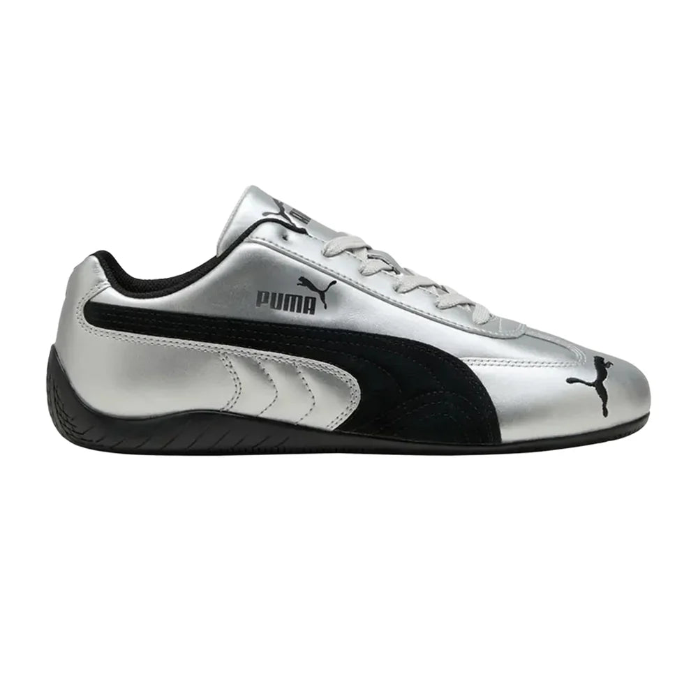 Puma Puma Speedcat 'Metallic Silver Black'(2025) Speedcat Metallic Sneakers Unisex by Puma reinvigorates one of the brand’s most storied silhouettes for 2025 with a...