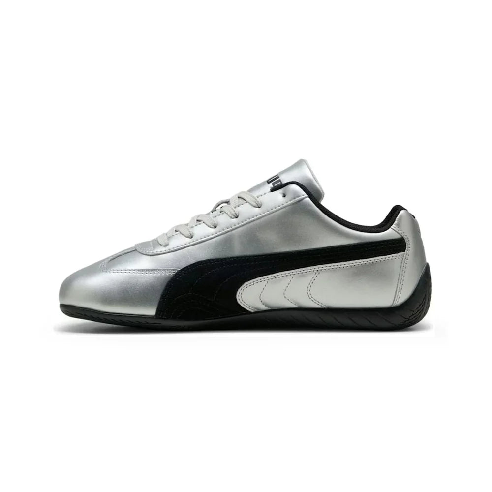 Puma Puma Speedcat 'Metallic Silver Black'(2025) Speedcat Metallic Sneakers Unisex by Puma reinvigorates one of the brand’s most storied silhouettes for 2025 with a...