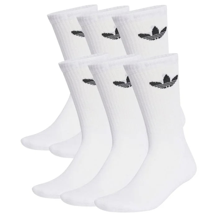 Adidas Originals Trefoil Cushion Crew Socks 6 Pairs White/Black